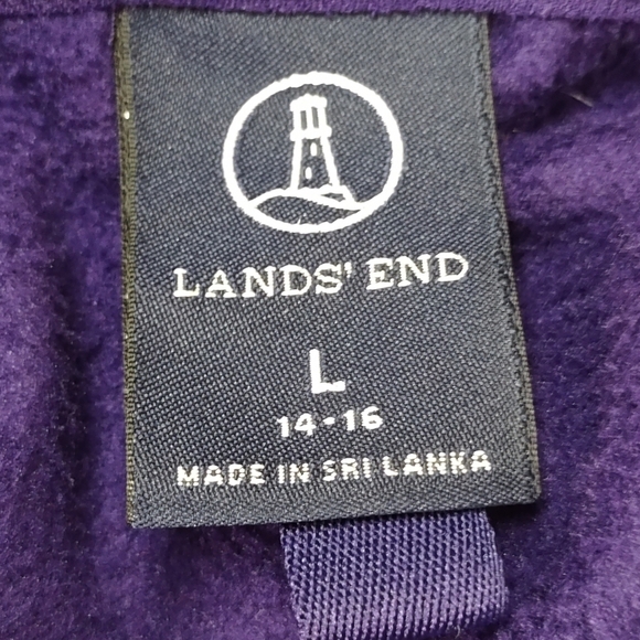 Lands' End Women's Purple Fleece Pullover 1/4 Zipper Sweatshirt Size L - Picture 6 of 7